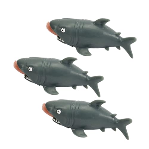 minkissy 3 STÜCKE Teiliges Man Eating Shark Vent Ball Weiches Squeeze für Lustige Stressabbau Prank Toys Kreative Cartoon Haifiguren für Party und Alltagsspiele von minkissy