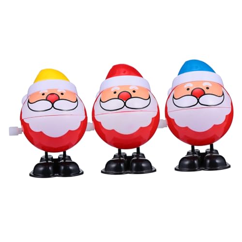 minkissy 3 STÜCKE Weihnachtsmann Aufziehspielzeug Bunt Lustige Wind Up Spielfiguren Leichte Sichere Spielzeuge für Kindergeburtstag Party Mitgebsel Geschenkfüllung Zufällige Farbe von minkissy