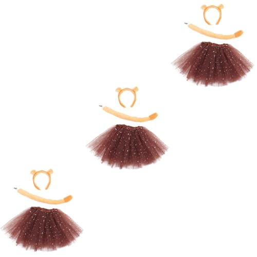 minkissy 3 Sätze Cosplay Tierohr Stirnband Cosplay Stirnband Löwenmähne Cosplay Löwenkostüm Löwenschwanz Kostüm Löwenstirnband Und - Gittergewebe von minkissy