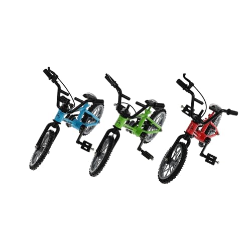 minkissy 3 Sätze Mini Finger Bikes aus Teiliges Fahrradmodell Rot Blau und Grün für Kreativität und Motorik von minkissy