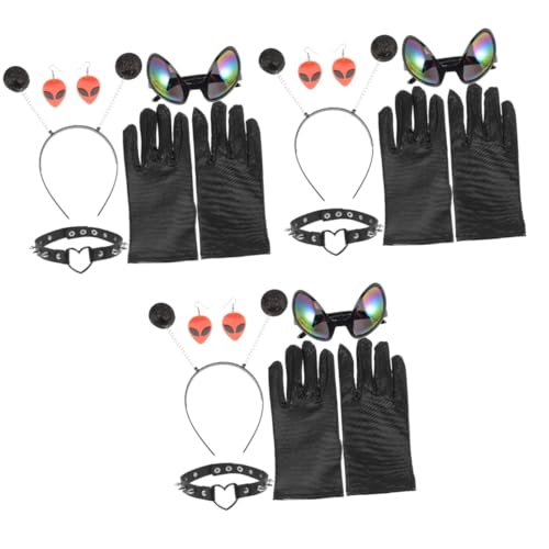 minkissy 3 Sätze Party -kleidungsstück Erwachsene Stirnbänder Außerirdischer Schnapsgläser Haarband Außerirdische Brille Alien-kostümzubehör Haarzubehör Plastik Black minkissy 3 Sätze Party -kleidungsstück Erwachsene Stirnbänder Außerirdischer Schnapsgläser Haarband Außerirdische Brille Alien-kostümzubehör Haarzubehör Plastik Black von minkissy