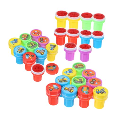minkissy 3 Sätze Stempel Baustellenfahrzeuge Kreative Baufahrzeug Motive Sicherer Kunststoff für Kindergeburtstag Klassenraum Belohnung und DIY von minkissy