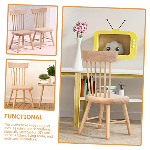 minkissy 3 Stück Dreiteiliges Puppenhaus Miniatur Holzstuhl Langlebige Holzmöbel Accessoires Detailreiche Kleine Stühle für DIY Bastelprojekte Puppenhaus Dekoration und Fotorequisiten von minkissy