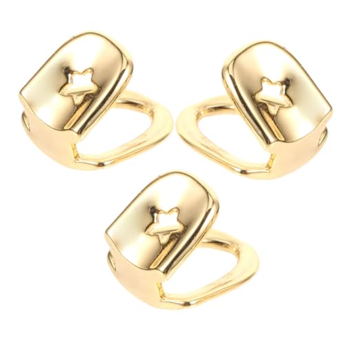 minkissy 3 Stück Goldene Single Tooth Cap Hip Hop Zähne Schmuck für Cosplay Party Halloween Männer Frauen Teilig Authentisch Modisch Langlebig Leicht zu Reinigen von minkissy
