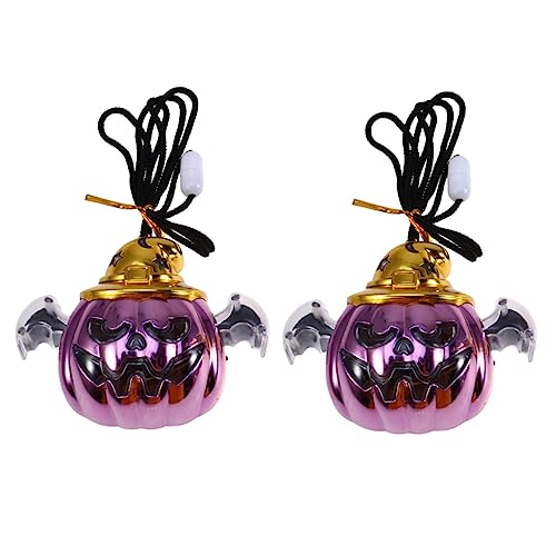 minkissy 3 Stück Halloween LED Halskette mit Blinkenden Kürbisanhängern Leuchtende Party Kette für Kindergeburtstag Rave Events und Halloween Kostüm Zubehör von minkissy