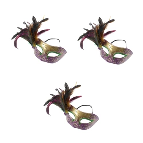 minkissy 3 Stück Karnevalsmaske Halloween Kostüme Halloween Maske Gesichtsmaske Halloween Maskerade Party Maske Ballmaske Kostüm Partyzubehör Halbe Maskerade Masken von minkissy