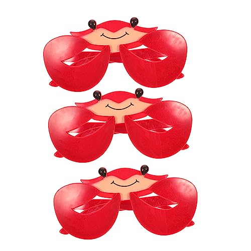 minkissy 3 Stück Krabbengläser funky lustige Partybrille Party-Sonnenbrille für Erwachsene Strand Fotokabine Requisiten Brillen dekorative sonnenbrille für party Plastik rot von minkissy