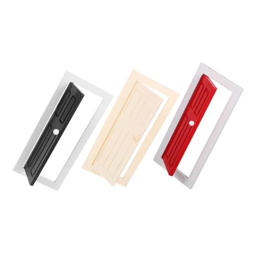 minkissy 3 Stück Maßstab Stabile DIY Puppenhausmöbel Realistisch Detaillierte Mini Holz Türen für Puppenhaus Sammler Einfache Montage Naturfarben Rot Schwarz von minkissy