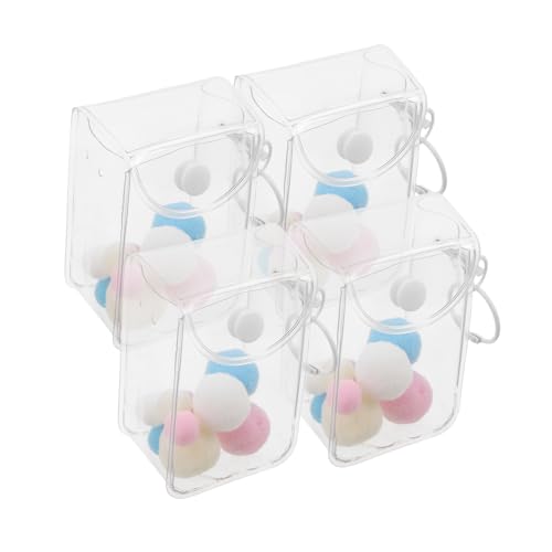 minkissy 3 Stück Mini PVC Aufbewahrungsbeutel Transparent Kleine Figurentasche Tragbare Display Tasche für Sammelfiguren mit Schlüsselanhänger und Flexiblem Tragegriff von minkissy
