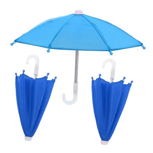 minkissy 3 Stück Mini Regenschirm für Puppen Teiliges Dekorationszubehör Blau für Amerikanische Puppen Realistisches Design für Puppenhaus und Rollenspiele von minkissy