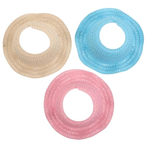minkissy 3 Stück Miniatur Woven Hats für Puppen Handgefertigte Strohhüte mit Breiter Krempe Zubehör für DIY Bastelprojekte und Kostüme von minkissy