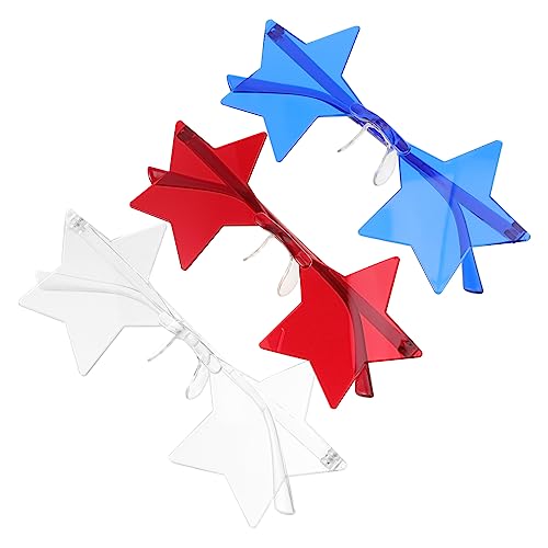 minkissy 3 Stück Pentagramm-Brille vierte Lustige Partybrille für Erwachsene schnapsgläser Partyzubehör für den Unabhängigkeitstag Lieferungen für den Unabhängigkeitstag Stk von minkissy