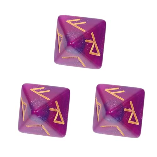 minkissy 3 Stück Polyedrische Würfel Acryl Rune Dice für Spiele Seitige Sternenfarben Kreative Requisiten für Partys und Spielabende von minkissy