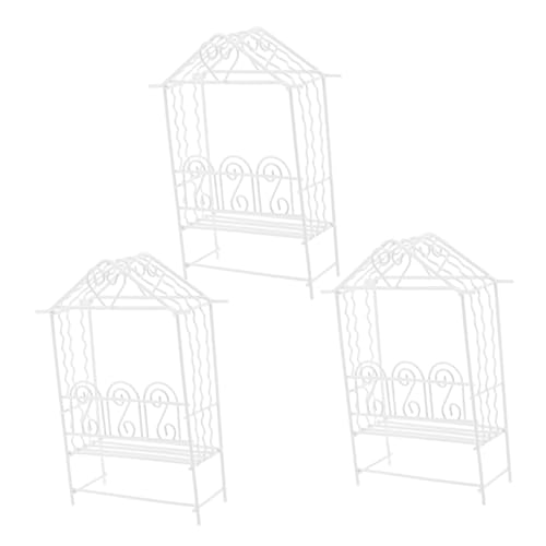 minkissy 3 Stück Puppenhaus Hochzeitsbogen Ornamente Mini Haus Dekoration Bogen Miniatur Landschaftszubehör Mikro Landschaftsornamente Feengarten Hochzeitsbogen Eisen Basteldekor von minkissy