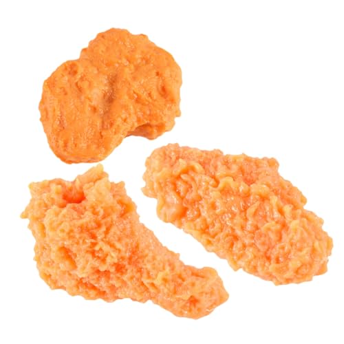minkissy 3 Stück Realistische Simuliertes Brathähnchen Modell aus Robustem Detailgetreue Hähnchenschenkel und Flügel als Dekoration Fotorequisite und Lehrmodell für Küche und Restaurant von minkissy