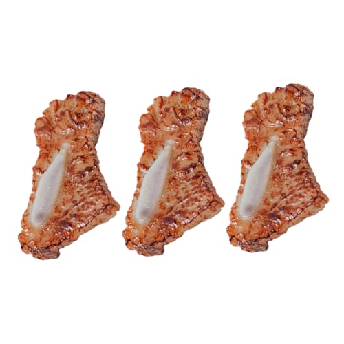 minkissy 3 Stück Realistisches Teiliges PVC Fake Meat Rib Modell mit Lebensechtem Design Vielseitig als Dekoration für Küche Restaurant Laden Fotografie Requisiten und Grillzubehör minkissy 3 Stück Realistisches Teiliges PVC Fake Meat Rib Modell mit Lebensechtem Design Vielseitig als Dekoration für Küche Restaurant Laden Fotografie Requisiten und Grillzubehör von minkissy