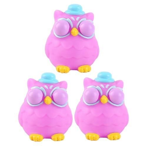 minkissy 3 Stück Stressabbau Eulen Quetschspielzeug Cartoon Tier Squeeze Lustiges Fidget Toy für Erwachsene Büro Schule Kleine Handliche Druckentlastung von minkissy