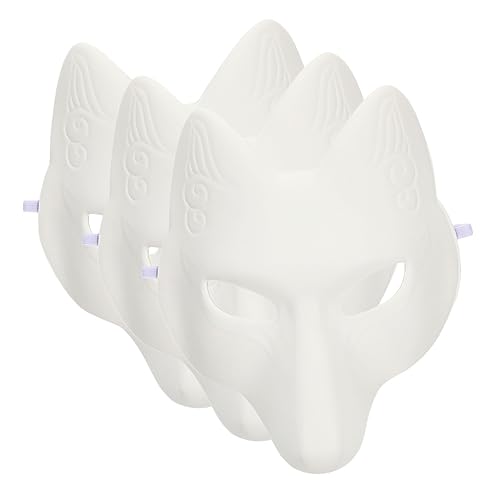 minkissy 3 Stück Teiliges DIY Fuchsmaske aus PU Leichte Unbemalte Halloween Maske mit Elastischem Band Blanko Tiermasken zum Bemalen für Karneval Kostüm und Maskenball für Kreative Partys minkissy 3 Stück Teiliges DIY Fuchsmaske aus PU Leichte Unbemalte Halloween Maske mit Elastischem Band Blanko Tiermasken zum Bemalen für Karneval Kostüm und Maskenball für Kreative Partys von minkissy