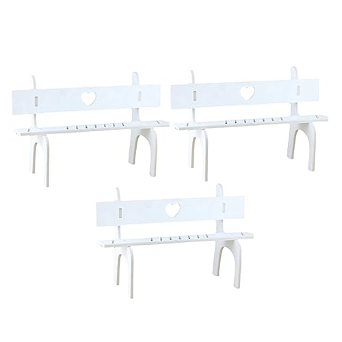 minkissy 3 Stück Teiliges Dekorative Puppenstuhl für Hängende Beine Kleine Stühle für Puppenhaus Weiße Mini Stühle für Besondere Anlässe und Sammlungen von minkissy