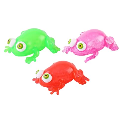 minkissy 3 Stück Teiliges Frosch Quetschspielzeug Flexibles Stressabbau für Partygeschenke Sensorisches Fingertraining Langlebig und Spaßig für Eltern Junge Mädchen Interaktion von minkissy