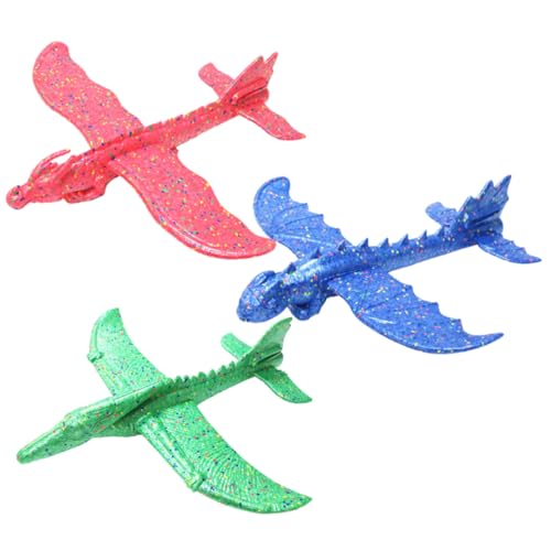 minkissy 3 Stücke Kinder Handwurf Flugzeugspielzeug aus Wurfgleiter Modell für Jungen und Mädchen Leicht und Flexibel für Outdoor Spiel von minkissy