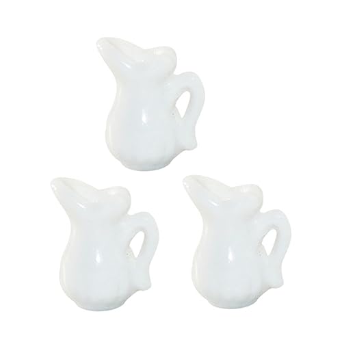 minkissy 3 Stück Teiliges Miniatur Keramik Wasserkanne Set Puppenhaus Geschirr Miniature Töpfe für Dekoratives Mini Haus Zubehör Sicher und Einfach zu Handhaben für Miniatur Sammler von minkissy