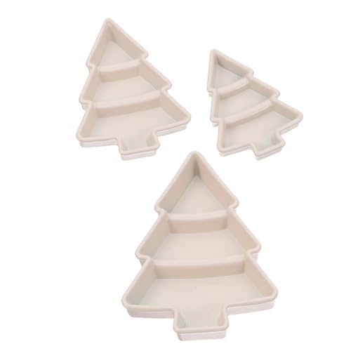 minkissy 3 Stück Teiliges Miniatur-küchenset aus Legierungs-tabletts mit Weihnachtsbaum-Design Realistische Puppenhaus-Teller Mini-gebäck Obstschalen Detailgetreue von minkissy