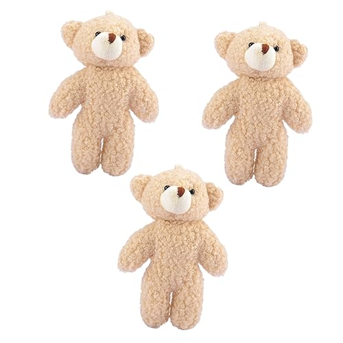 minkissy 3 Stück Teiliges Plüschbär Schlüsselanhänger Weiche Stofftier Anhänger Niedliche Kuscheltier Deko für Taschen Autos und Kinderzimmer Charmante Geschenkidee für Erwachsene von minkissy