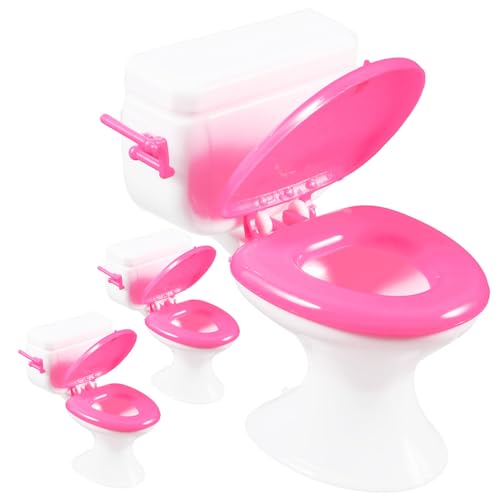minkissy 3 Stück Teiliges Puppenhaus Badezimmer Toilette Miniatur Möbelset Klo Zubehör für Realistische Badezimmerdeko von minkissy