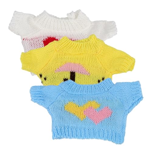 minkissy 3 Stück Teiliges Puppenpullover aus Wollgarn Kleine Bärenpuppenkleidung Handgefertigte Doll Kostüme für Mädchen Leichtes Tragbares Zubehör zur Kreativen von minkissy