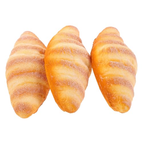 minkissy 3 Stück Teiliges Realistisches Croissant aus Künstlichem Brot Flexible Deko für Bäckereien Restaurants Fotostudios und Küchen Langlebige Simulation für Authentische Food von minkissy