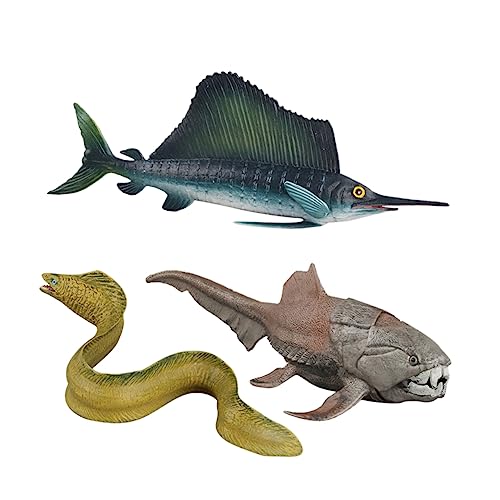 minkissy 3 Stück Teiliges Tiermodelle aus Kunststoff Lebensechte Segelfisch Muraenesox Cinereus Dunkleosteus Figuren Realistische Mini Meeresbewohner Dekoration für minkissy 3 Stück Teiliges Tiermodelle aus Kunststoff Lebensechte Segelfisch Muraenesox Cinereus Dunkleosteus Figuren Realistische Mini Meeresbewohner Dekoration für von minkissy