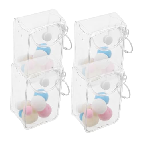 minkissy 3 Stück Teiliges Transparentes PVC Figurendisplay Vielseitige Tragetasche mit Acrylkette Klarer Sammlerschutz für Mini Figuren Handtasche und Umhängetasche für Spielzeugsammler von minkissy