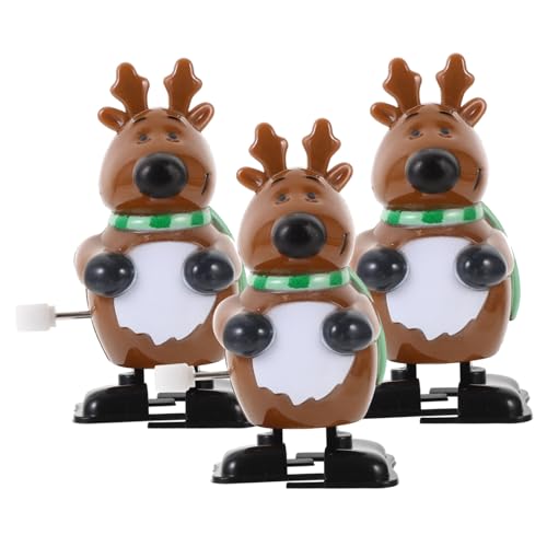 minkissy 3 Stück Teiliges Weihnachts-aufziehspielzeug aus Langlebigem Kunststoff Niedliche mechanische Figuren mit Grüner Schal-Rentier-Optik Sichere und Kreative Weihnachtsdeko für minkissy 3 Stück Teiliges Weihnachts-aufziehspielzeug aus Langlebigem Kunststoff Niedliche mechanische Figuren mit Grüner Schal-Rentier-Optik Sichere und Kreative Weihnachtsdeko für von minkissy