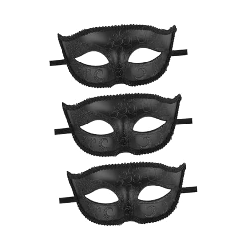 minkissy 3 Stück Venezianische Spitzen Masken aus Kunststoff Halbgesichts Maskerade für Halloween Karneval Kostümparty Retro Cosplay Accessoires Schwarz minkissy 3 Stück Venezianische Spitzen Masken aus Kunststoff Halbgesichts Maskerade für Halloween Karneval Kostümparty Retro Cosplay Accessoires Schwarz von minkissy