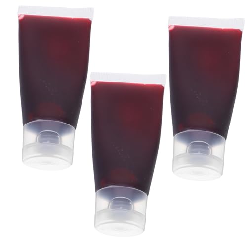 minkissy 3 Stück Waschbares Fake Blood Realistisch Dickflüssiges Halloween Kostüm Requisiten für Gesicht Kleidung und Kreative Streiche bei Party Cosplay und Theater von minkissy