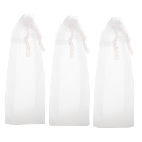 minkissy 3 Stücke Teiliges Puppen Brautschleier Zarte Tüll-Spitze Kopfbedeckung Leichtes Miniatur Hochzeits-Accessoire für Kompakte Puppenkostüme Vielseitig Einsetzbar für Spiel und von minkissy
