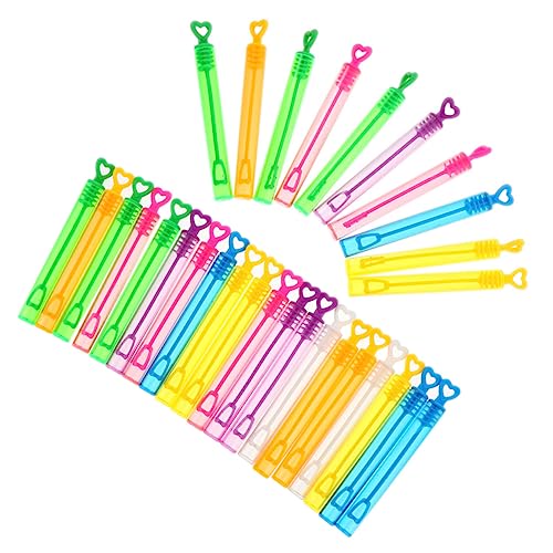 minkissy 30 Stück Herzförmige Seifenblasenstäbe Wiederbefüllbare Bubble Wands für Hochzeiten Partys und Bunte Mini Blasenbehälter für Spaß und Dekoration von minkissy