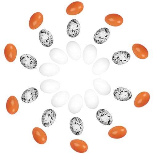 minkissy 30 Stück Miniature Eier Dekoration Realistische Miniatur Eier aus Bunte Verzierungen für Puppenhaus DIY Bastelbedarf und Lernspielzeug von minkissy