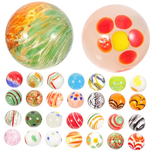 minkissy 30 Stück Teiliges Bunte Glasmurmeln für Aquariendekoration Handgefertigte Glasperlen Vielseitige Deko für Marmorbahn und Bastelprojekte von minkissy