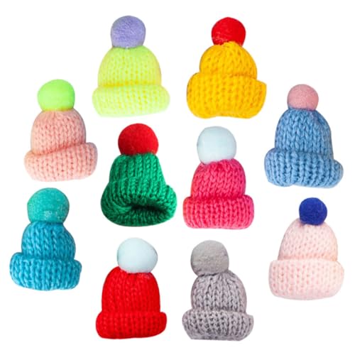 minkissy 30 Stück Teiliges Bunte Mini Strickmützen aus Hochwertigem Garn DIY Weihnachtsmütze Dekoartikel für Basteln Christbaumschmuck und Festliche Wohnaccessoires Farblich Gemischt von minkissy