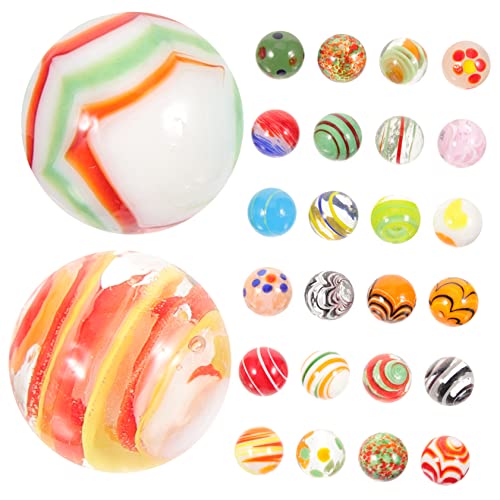 minkissy 30 Stück Teiliges Bunter Handgefertigter Glasmurmeln aus Robustem für Vielseitig als Dekoration und Aquarium Accessoire Geeignet Leuchtender und Großer Murmeln von minkissy