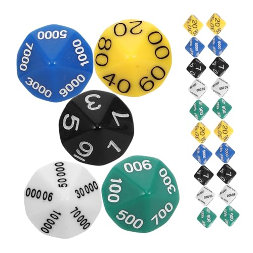 minkissy 30 Stück Teiliges Buntes Würfelset mit Stellenwertzahlen Multifunktionale Mehrseitige Spielwürfel für Brettspiele Party und Rollenspiel Leicht Präzise Gefertigt für Spielabende von minkissy
