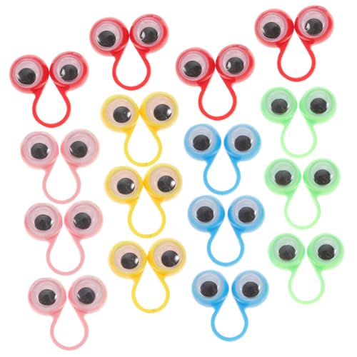 minkissy 30 Stück Teiliges Finger Ring mit Bunten Augapfel Designs Interaktives Kinderspielzeug für Kreative Spiele und Party Gefälligkeiten Sicher und Dehnbar von minkissy