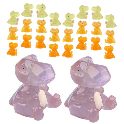 minkissy 30 Stück Teiliges Miniatur Dinosaurier aus Resin Leuchtende Figuren für Garten und Mikro Landschaftsdekoration Leichte Dinosaurier Modelle als für Partydeko von minkissy