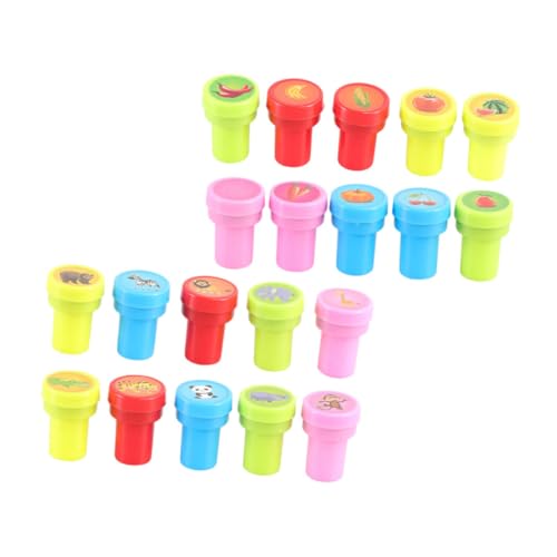 minkissy 30 Stück Teiliges Selbstfärbender Stempel für Niedliche Cartoon Motive für Tiere Gemüse und Dinosaurier für Partys Klassenzimmer und Bastelprojekte von minkissy