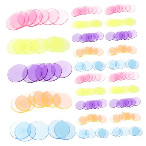 minkissy 300 Stück Bingo Zählchips Plastikmarkierungen für Bingo Spiele Party Zubehör Lernspiele Transparent Gemischt für Familien und Gruppenaktivitäten von minkissy
