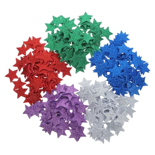 minkissy 300 Stück Teiliges Selbstklebende Schaumstoff Sternaufkleber Kleine Bunte Sterne in Rot Grün und Silber Langlebig Praktisch für DIY Bastelprojekte und Partydekoration von minkissy