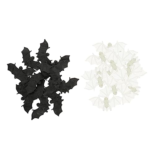 minkissy 30Stücke Gruselige Leuchtende Fledermaus Dekorationen für Halloween Realistische Spielzeuge für Gruselige Partys Deko für Garten Wand Fenster und Tür von minkissy