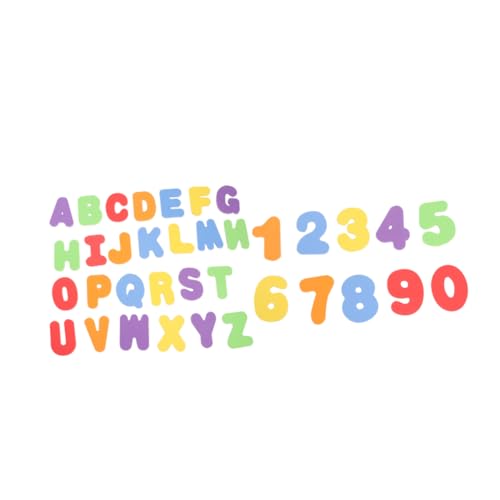 minkissy 36 Stück Teiliges Badespielzeug aus Weichem Eva mit Bunten Selbstklebenden Zahlen und Buchstaben für Kleinkinder Pädagogisch zum Lernen von Alphabet und Zählen im Bad und von minkissy